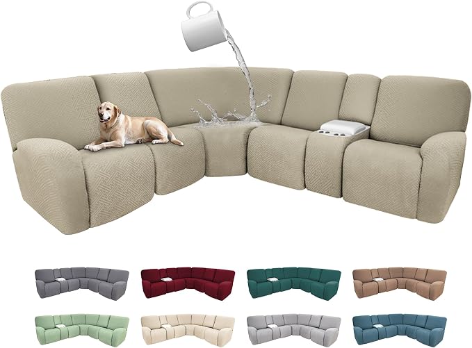 100% Waterproof Sectional Recliner Couch Covers by ROFASVCO
