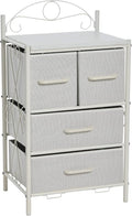 Household Essentials Scandinavian White Iron & Wood Four-Drawer Chest by HouseholdEssentials