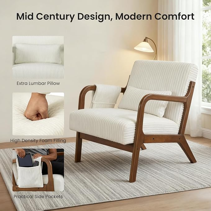DUMOS Accent Chairs Set of 2, Mid Century Modern Accent Chair - Image 5