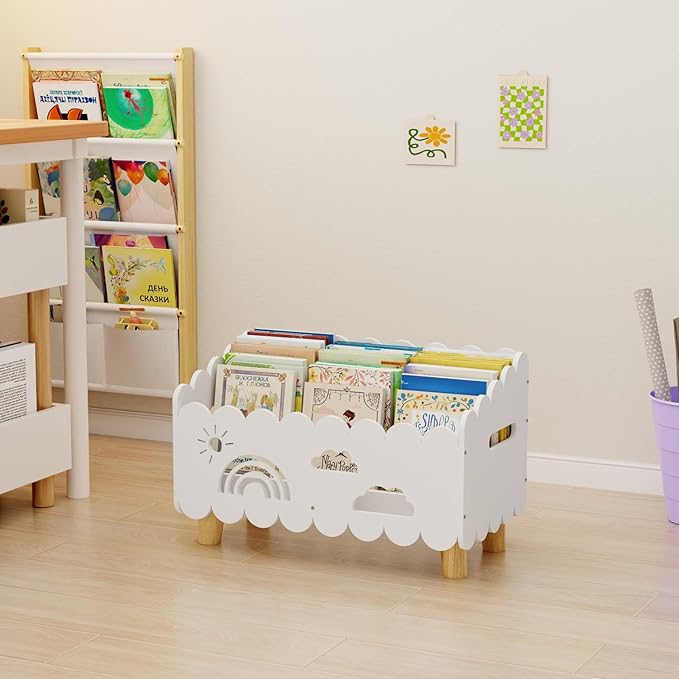 Wood Kids Bookshelf, Montessori Bookshelf, - Image 4