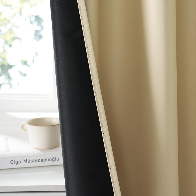 RYB HOME 100% Blackout Bathroom Curtains Over Sink 30 inches Long, Heat & UV - Image 4