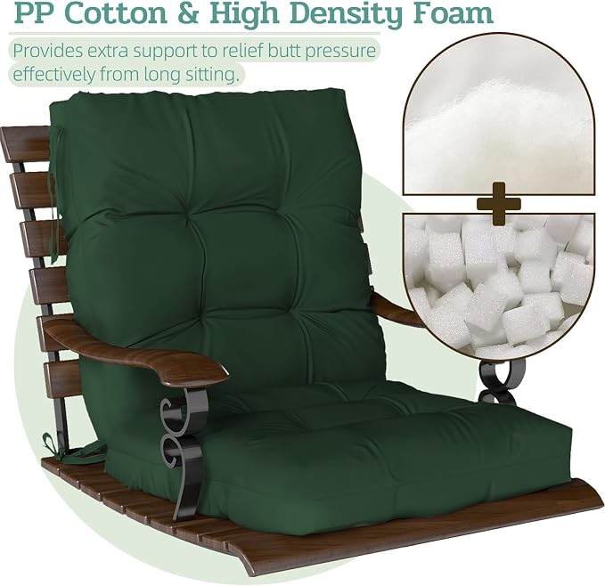 Outdoor Chair Cushion, High Back Soft Seat Pad - Image 4