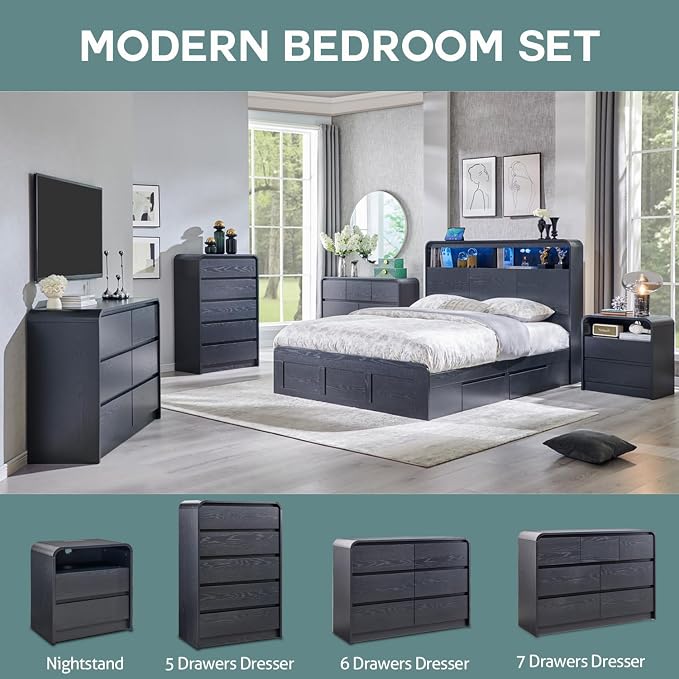 Aitjunz Modern 5 Drawers Dresser - Image 6