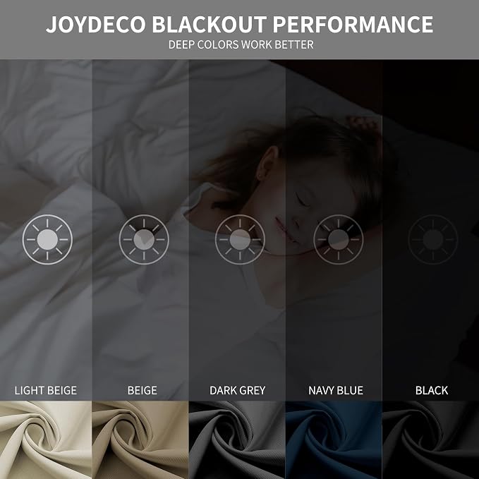 Joydeco Blackout Curtains 120 Inch Length 2 Panels Set, Thermal Insulated Long - Image 2