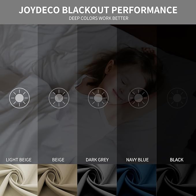 Joydeco 120 inches Long Blackout Curtains 2 Panels Set, Thermal Insulated - Image 2