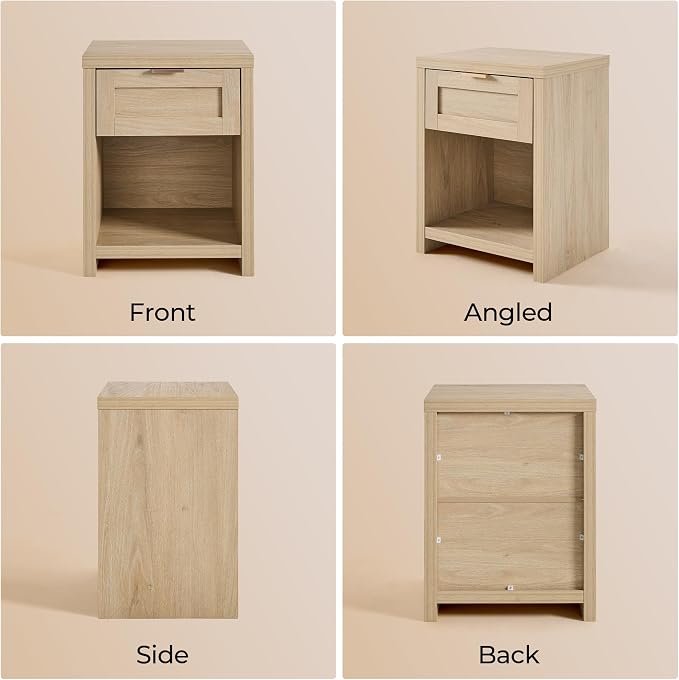 OAKHAM HOME Nightstand Set of 2 Farmhouse Bedside Tables - Image 6