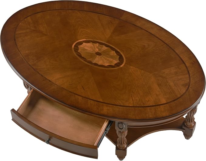 Solid Wood Oval Coffee Table - Image 4
