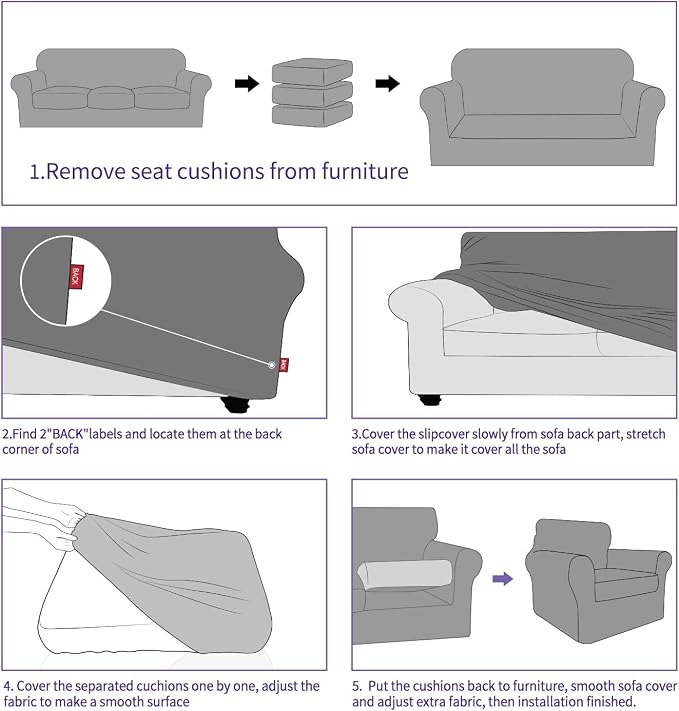 ZNSAYOTX 3 Piece Loveseat Covers - Image 6