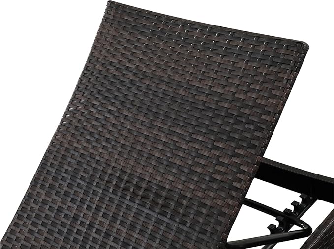 PE Rattan Adjustable Backrest Chaise Lounge Set 3 - Image 6