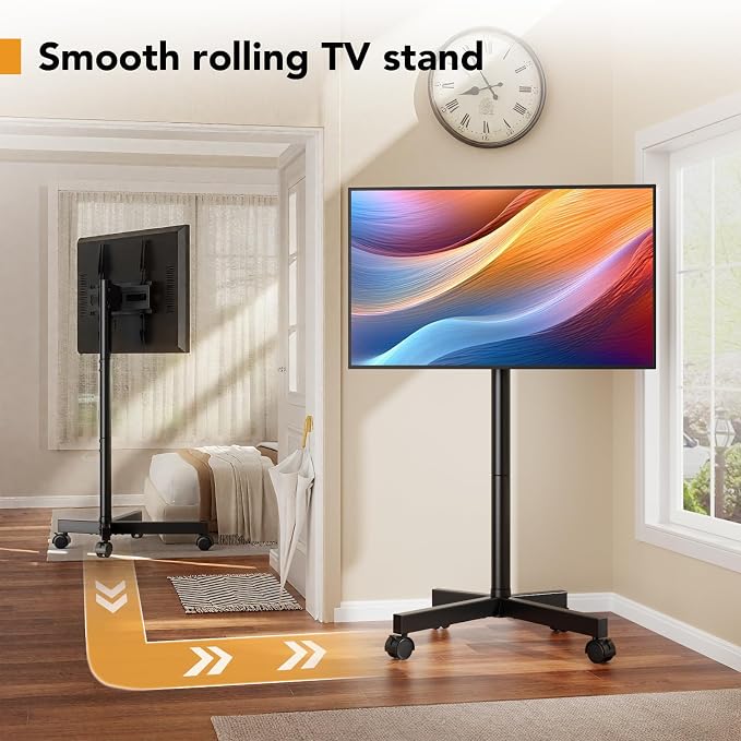 Hemudu Mobile TV Stand for 23-60 Inch LCD LED Flat/Curved Screen TVs, TV Cart - Image 4