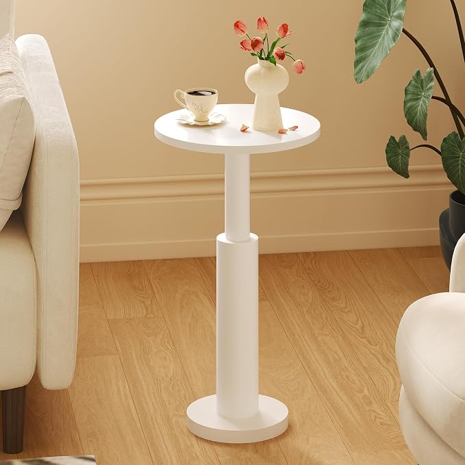 LAATOOREE Small Round Side Table, Accent Drink Coffee Table, Pedestal End Table - Image 4