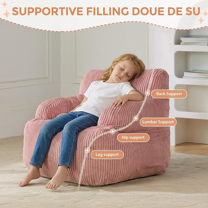 Bean Bag Chairs for Kids with Armrests, Comfy Kids Bean Bag Chair, Stuffed - Image 7