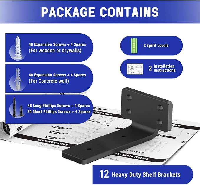 Goovilla Shelf Bracket, Heavy Duty Floating Shelf Brackets 4 inch Long - Image 7