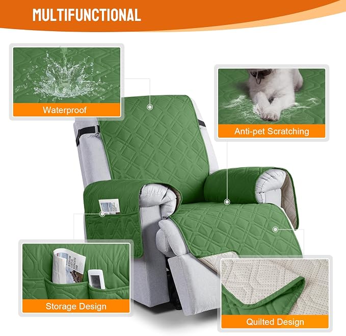 VANSOFY 100% Waterproof Recliner Chair Covers, Recliner Cover Non-Slip Dog - Image 3