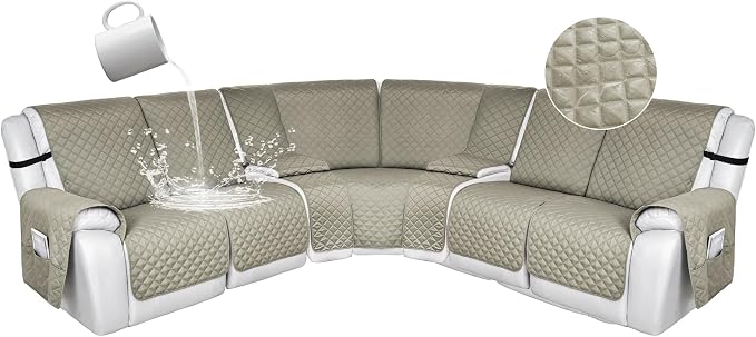 HDCAXKJ 100% Waterproof Reclining Sectional Couch Covers L Shape Recliner Sofa by HDCAXKJ