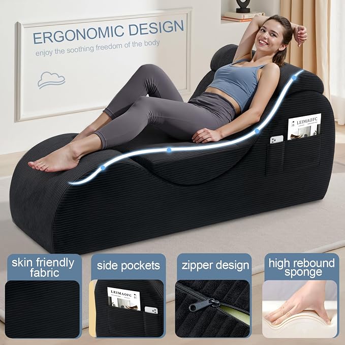 Yoga Chair Lounge for Adult, Ergonomic Chaise Lounge Chair - Image 5