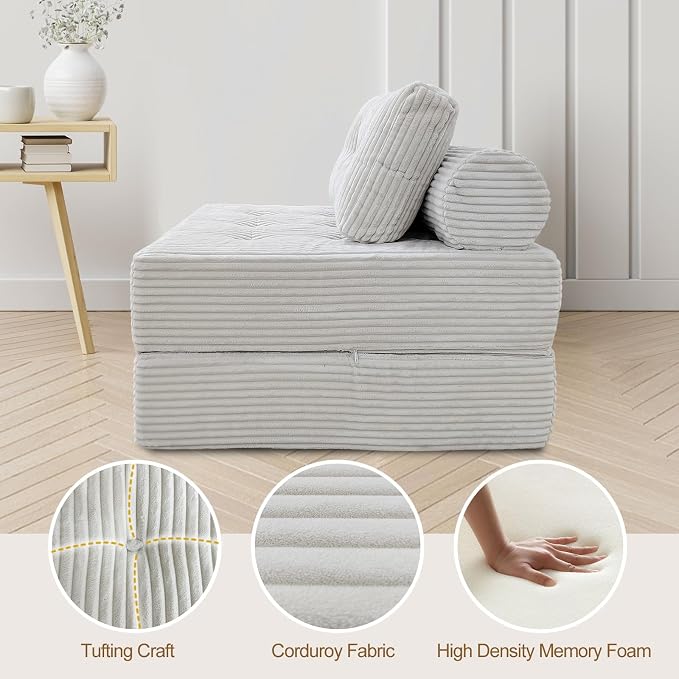 ANONER Memory Foam Folding Sofa Bed, Sectional Couches - Image 6