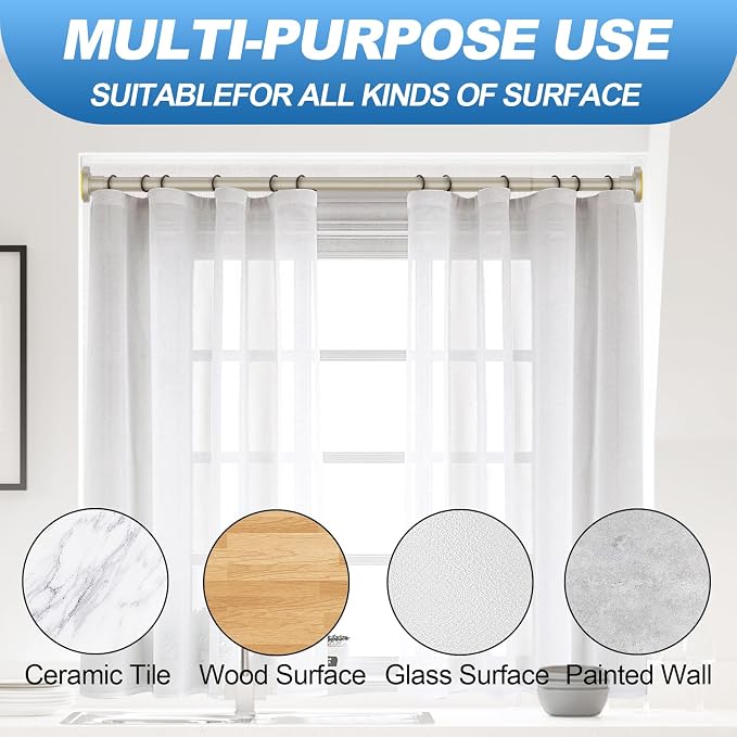 CorkLatta Brushed Shower Curtain Rod 31 to 104 Inch, 1 Inch Diameter Adjustable - Image 5