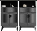 Fatmok Buffet Cabinet with Storage Set od 3, Wood Buffet Sideboard Console Table by Fatmok