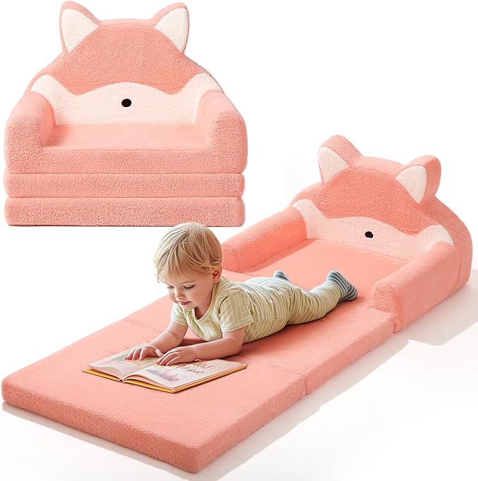 little dove Extra Wide Soft Toddler Couch Fold Out, Comfy Toddler Chair by LittleDove