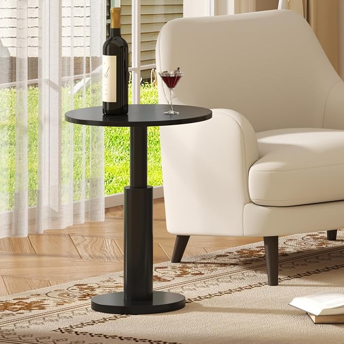 LAATOOREE Round Side Tables Set of 2, Pedestal Drink Table, Spacious Top - Image 8