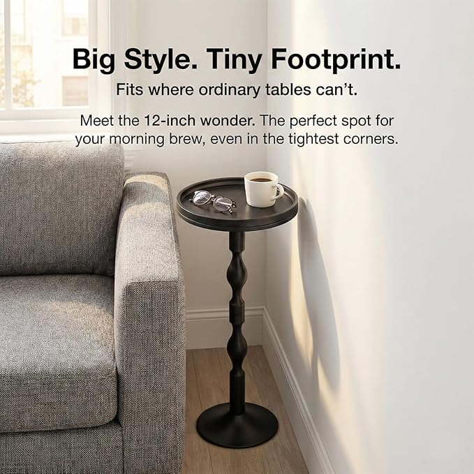 Small Round Drink Table, Pedestal Tables, Small Round Side Table - Image 3