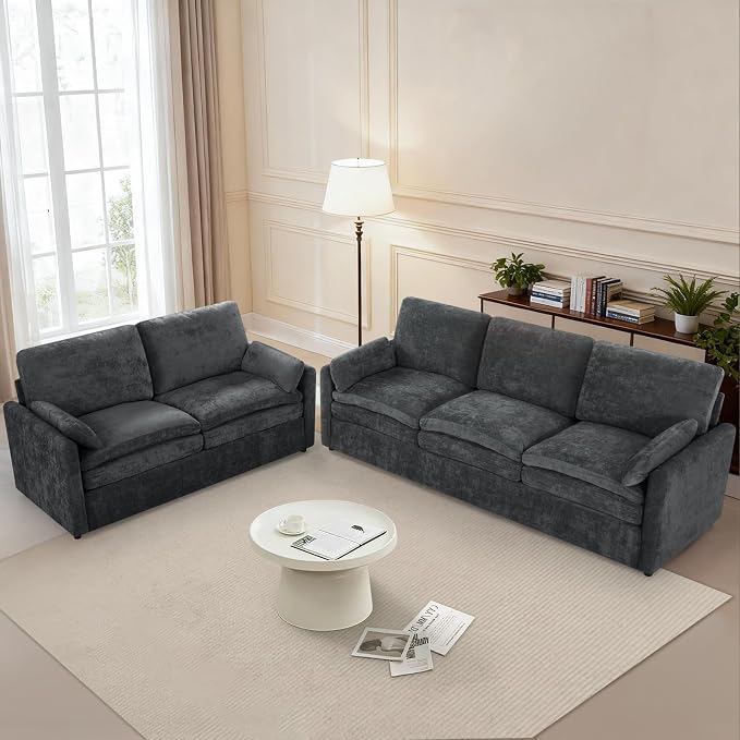 Chenille Upholstered Sofa Set - Image 4