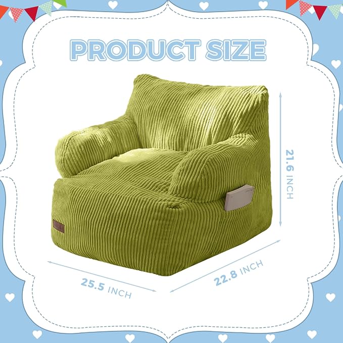 MAXYOYO Kids Bean Bag Chair, Stuffed Toddler Bean Bag Sofa - Image 2