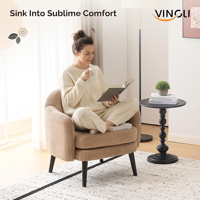 VINGLI 30.3" Wide Modern Barrel Accent Armchairs Set of 2 - Image 7