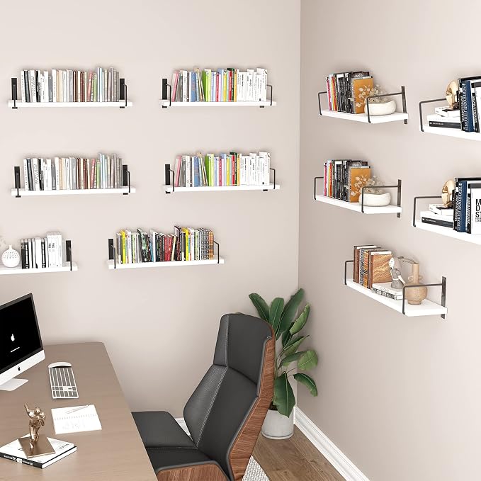 Floating Shelves, 24 Inches Easy to Install Wall Mounted Shelves, Rustic Wood - Image 2