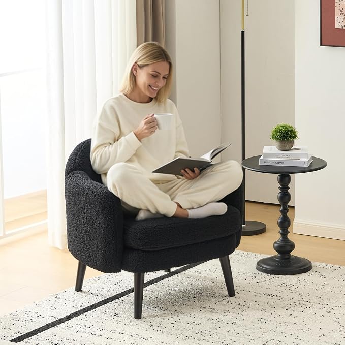 VINGLI 30.3" Wide Modern Barrel Accent Armchair by VINGLI