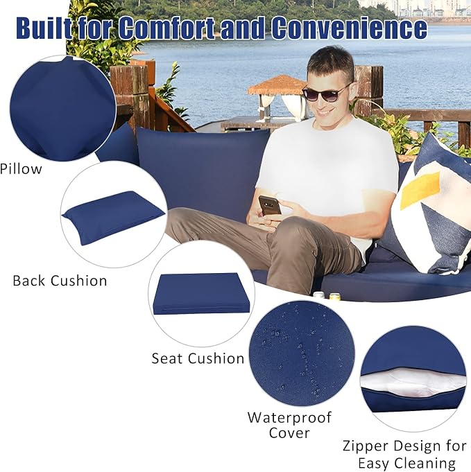 Tangkula 7 Pieces Wicker Patio Furniture Set, All-Weather Outdoor Rattan - Image 6