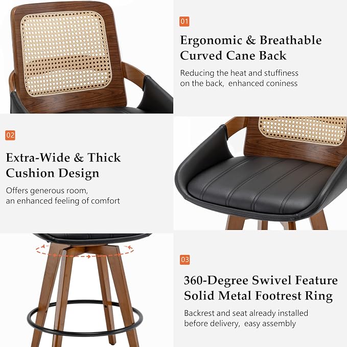 Set of 3 Counter Height Bar Stools - Image 3