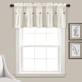 Lush Decor Linen Button Farmhouse Valance Curtians 84"W x 18"L Off White by LushDecor