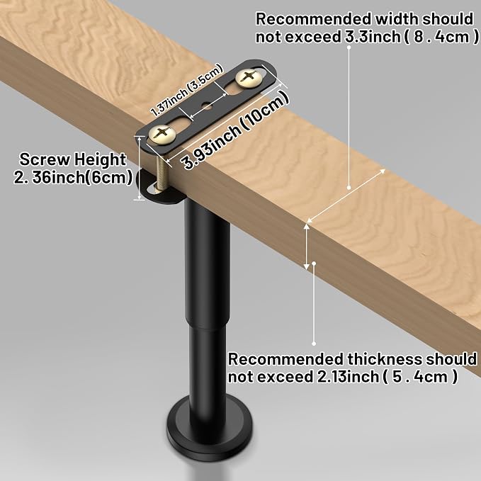 Wlrrcwdttc 2 Pcs Adjustable Height Bed Support Legs 7.08-12.6 inch, Bed Frame - Image 6