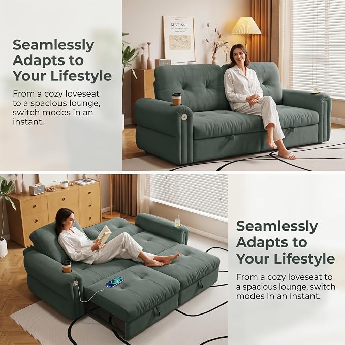 Convertible Couches, Queen Size Pull Out Sofa Bed - Image 5