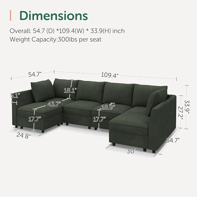 HONBAY Modular Sectional Sofa Couch - Image 2