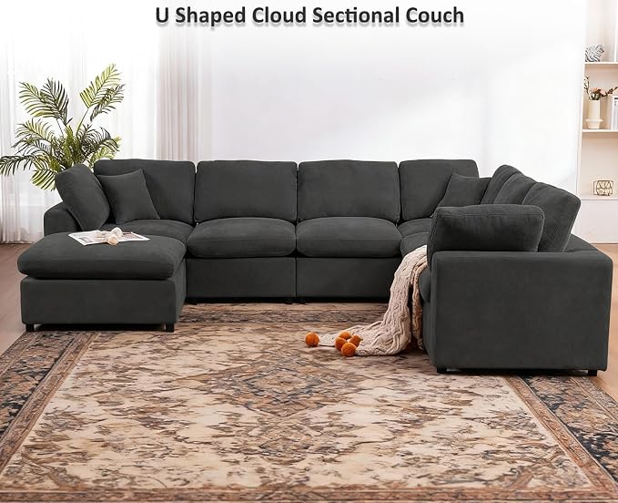 Oversized Modular Sectional Sofa Couch, Large 7 Seater Corner Sofa Modern U - Image 5