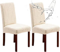 Genina Waterproof Chair Covers for Dining Room Set of 2, Stretch Jacquard by Genina