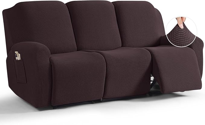 TAOCOCO Recliner Couch Covers for 3 Seat, 8-Pieces Stretch Large Couch Covers by TAOCOCO