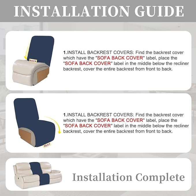 100% Waterproof Sectional Recliner Couch Covers - Image 7