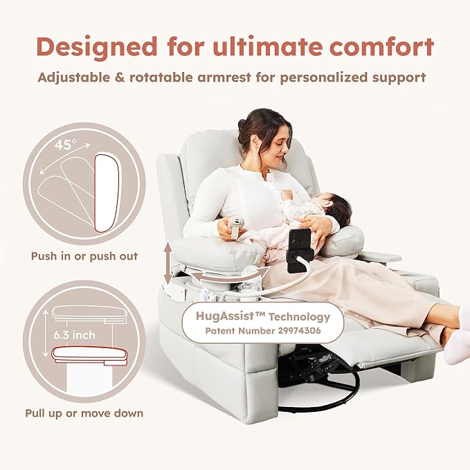 MAMAZING Lullapod Power Nursery Recliner Rocking Chair, Triple Motor Power - Image 4