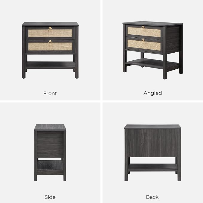 SICOTAS Night Stand with Drawers and Storage Shelf - Image 9