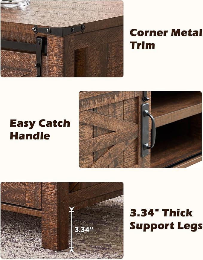 OKD 48" Farmhouse Lift Top Coffee Table - Image 7