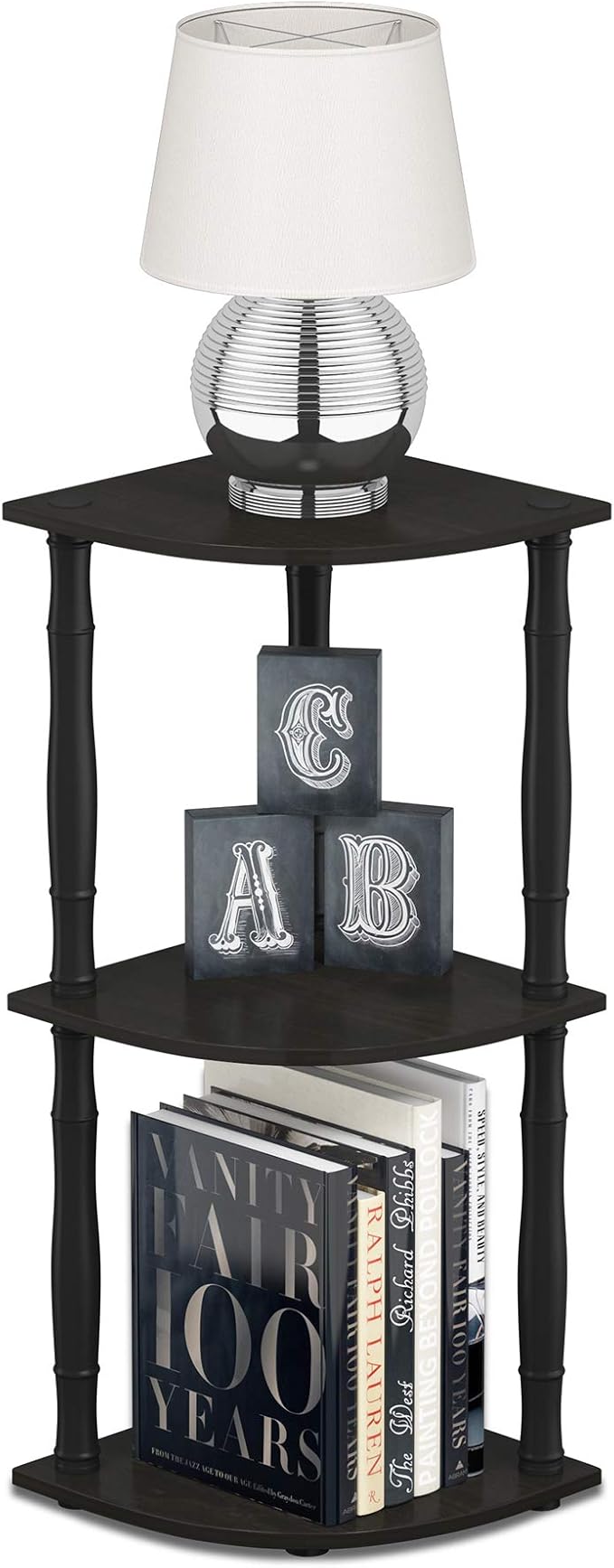 Furinno Turn-N-Tube 3-Tier Corner Display Rack Multipurpose Shelving Unit by Furinno-FitsYourSpaceFitsYourBudget