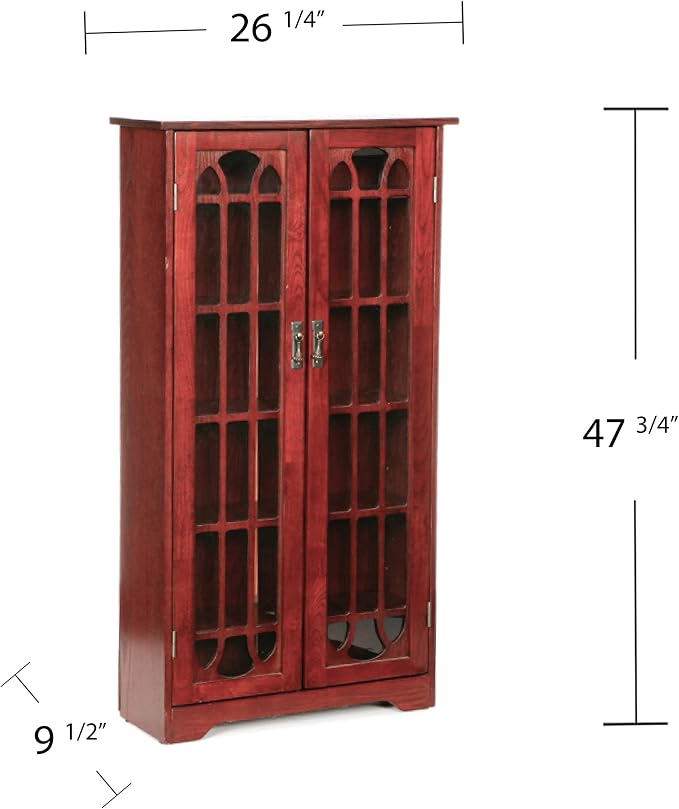 SEI Furniture - Window Pane Media Cabinet - Cherry - Transitional Design - Image 3