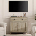 WAMPAT Farmhouse TV Stand for TVs Up to 43 inch, Wood Universal TV Stand by WAMPAT