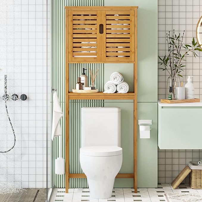 VIAGDO Over The Toilet Storage Cabinet, Tall Bathroom Cabinet Organizer - Image 7