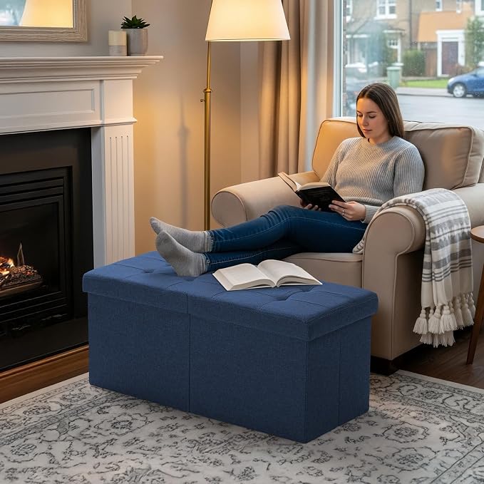 30.5-INCH Storage Ottoman Bench, Footrest - Image 6