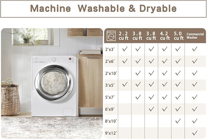 Srugn Washable Rugs 10x14 Area Rugs - Image 7